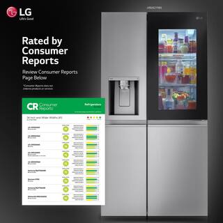 LG 27 cu. ft. Side by Side Smart Refrigerator w InstaView and Craft Ice in PrintProof Stainless Steel LRSOS2706S