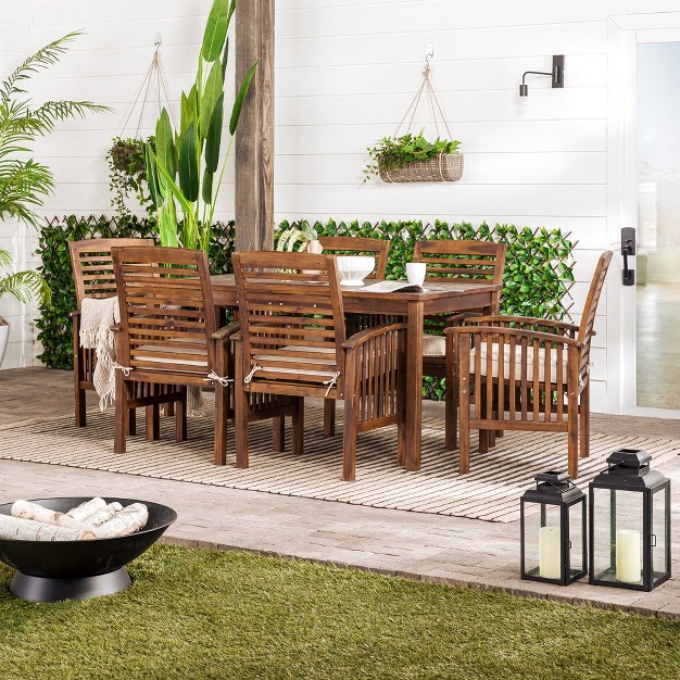 Ravenscroft 7pc Acacia Wood Patio Dining Set Saracina Home