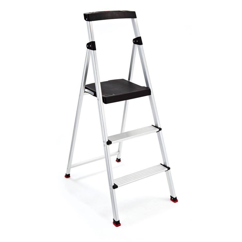 Rubbermaid 3-Step Aluminum Step Stool with 225 lb. Load Capacity Type II Duty Rating RMA-3-COM