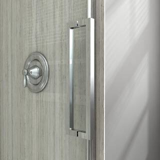 American Standard Passage 60 in. W x 72 in. H Sliding Semi-Frameless Shower Door in Chrome with Clear Glass AM801703400.213