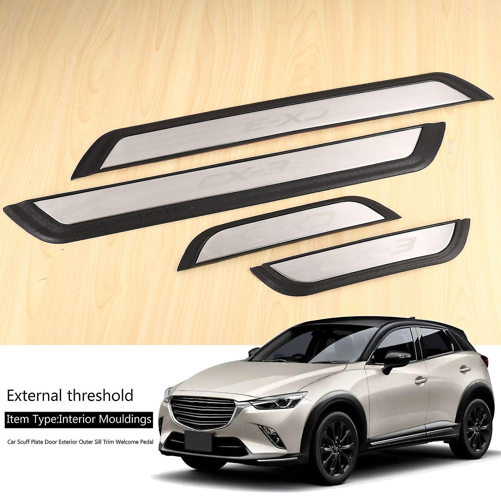 For -3 Cx3 2017 2018 Car Scuff Plate Door Exterior Outer Sill Trim Welcome Pedal