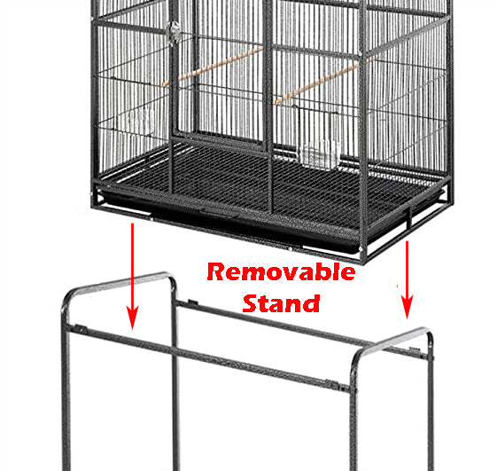 Large Double Flight Bird House Breeder Cage With Center Divider Side Breeding Nest Doors with Removable Rolling Stand Canary Parakeet Cockatiel Lovebird Finches