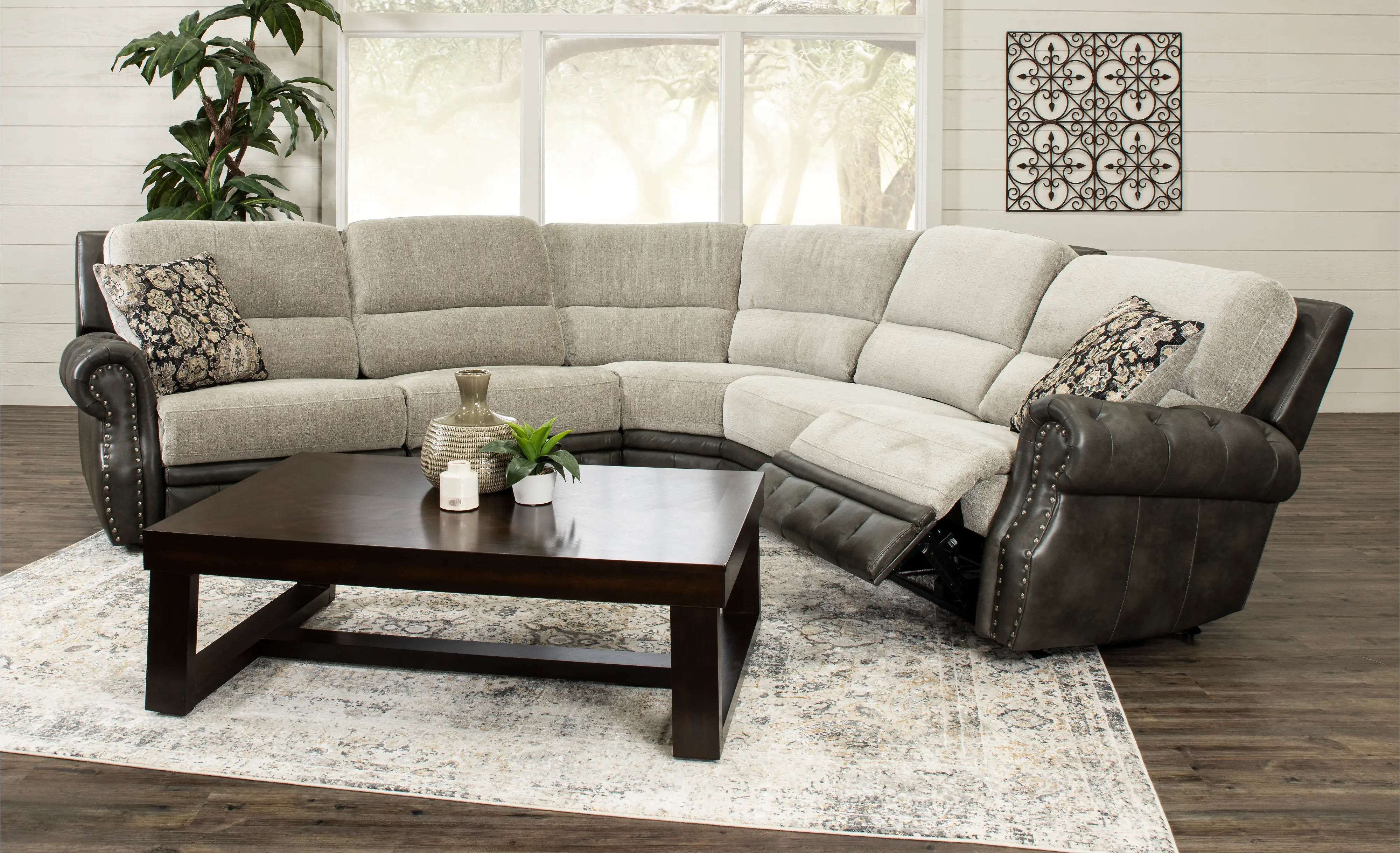 Spirit Gray 5 Piece Power Reclining Sectional