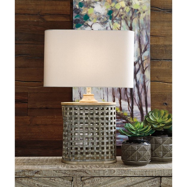 Deondra Metal Table Lamp Gray Signature Design By Ashley