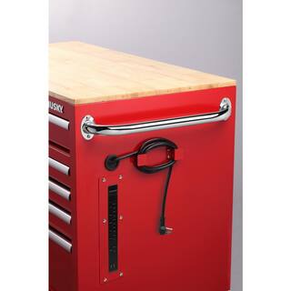 Husky 46 in. W x 24.5 in. D 9-Drawer Gloss Red Deep Tool Chest Mobile Workbench with Hardwood Top H46MWC9RV2-C