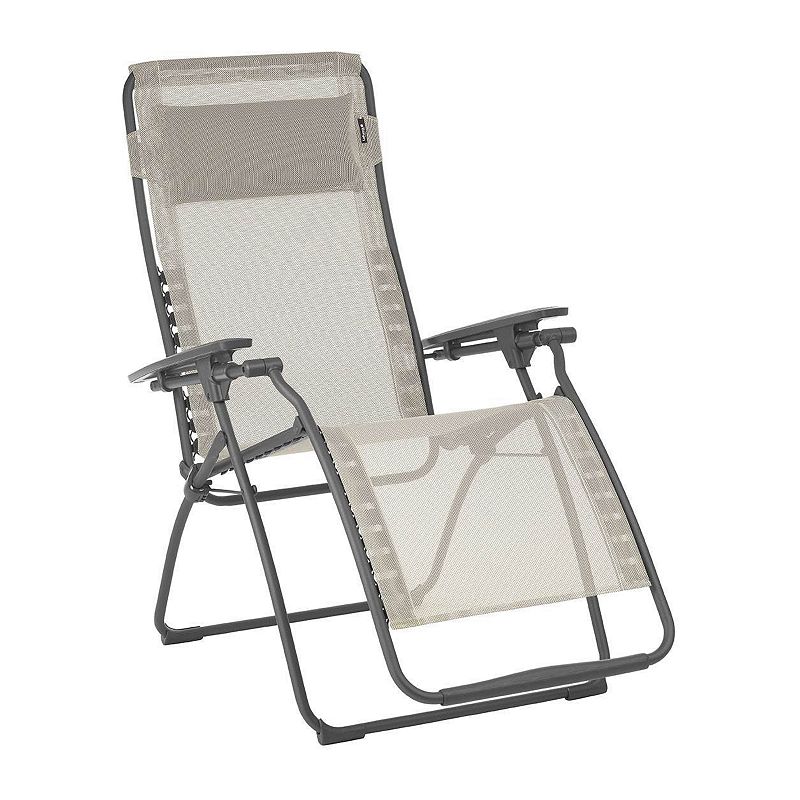 Lafuma Futura Zero Gravity Outdoor Steel Framed Lawn Recliner Chair， Seigle Grey