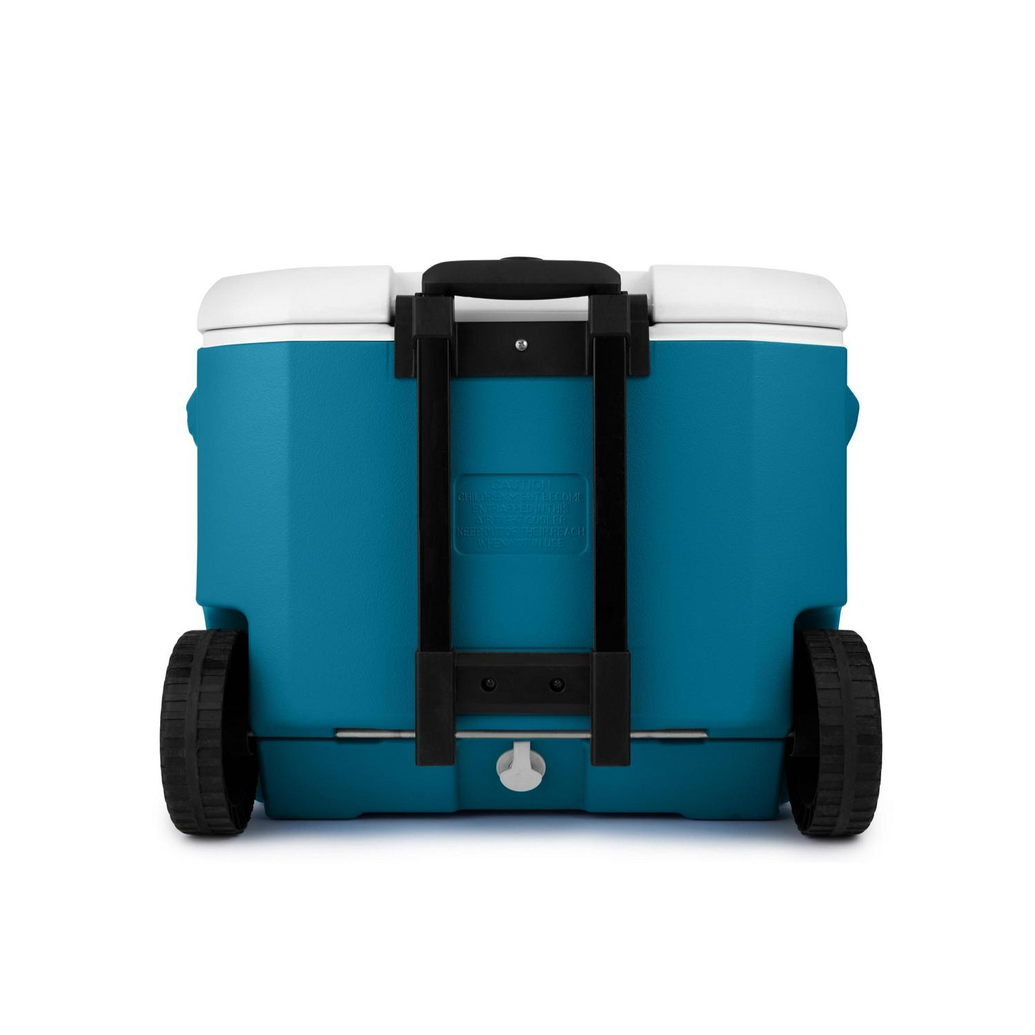 Coleman Chiller 60QT Hard Cooler With Wheels， Ocean Blue