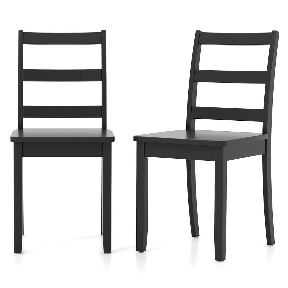 Set of 2 Wood Dining Chairs with Solid Rubber Wood Legs   16\