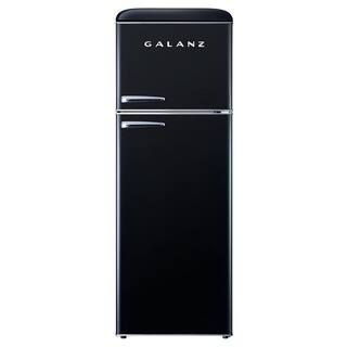 Galanz 12 cu. ft. Top Freezer Retro Refrigerator with Dual Door True Freezer Frost Free in Black GLR12TBKEFR