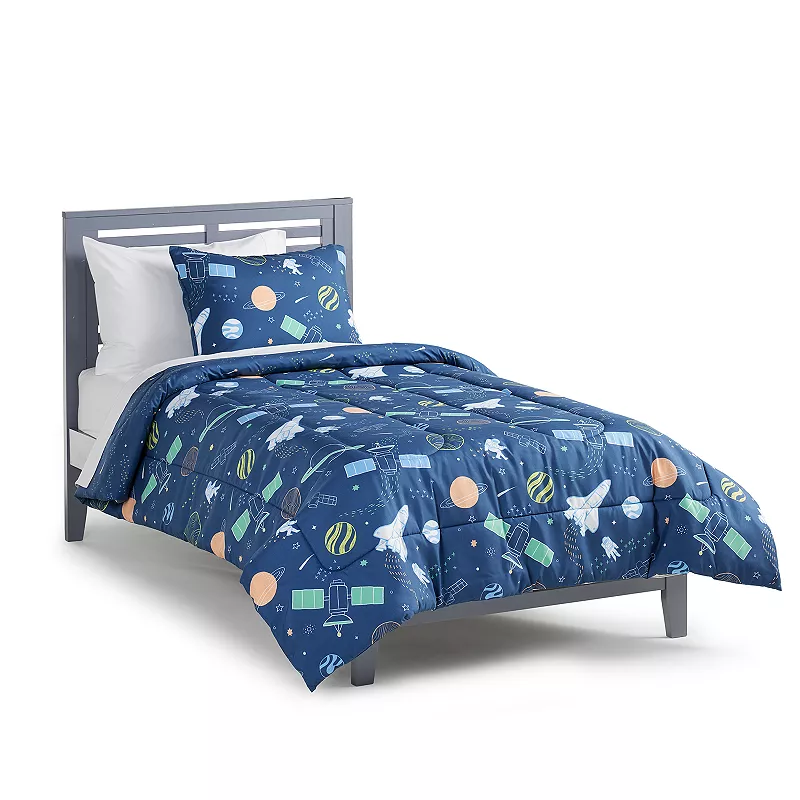 The Big One Kids? Evan Navy Space Reversible Comforter Set with Shams