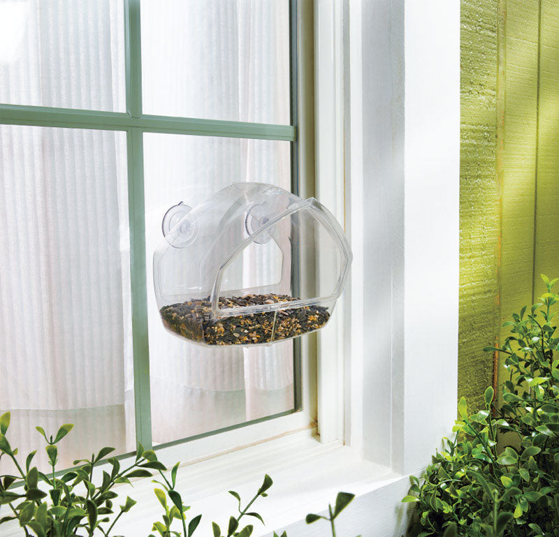 WINDOW BIRD FEEDER CLEAR