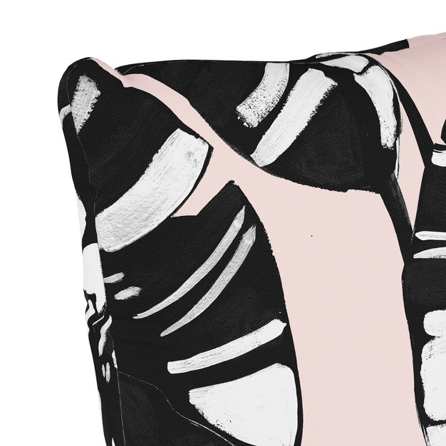 Skyline Furniture Square Outdoor Throw Pillow Palm Springs Blush Black