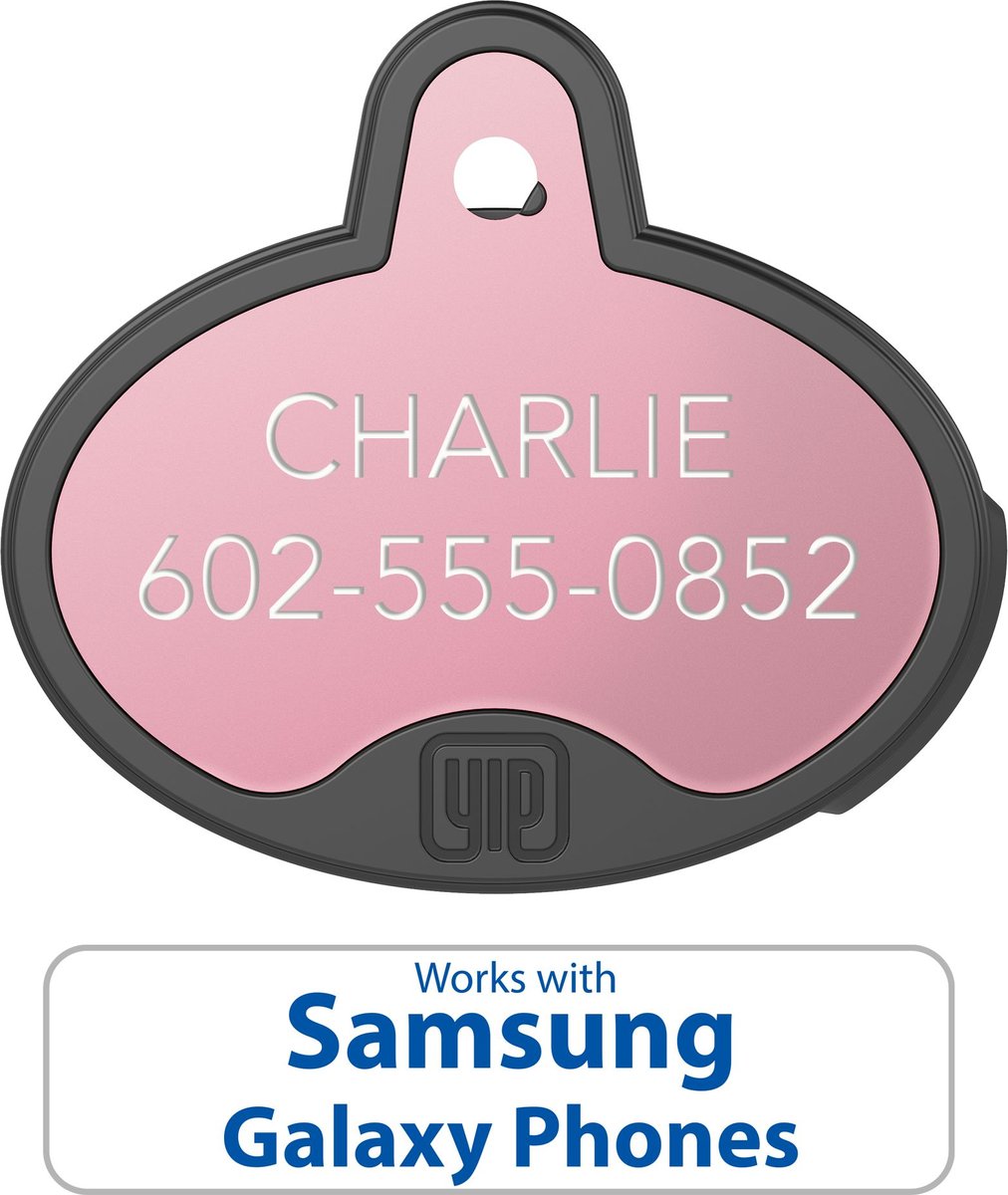 YIP Smart Tag Dog ID Tag - Works with  Galaxy Phones， Oval