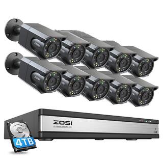 ZOSI 16-Channel 8 MP 4K PoE 4TB NVR Security Camera System with 10 Wired Spotlight Cameras Night Vision Human Detection 16SK-1058B10-40-US