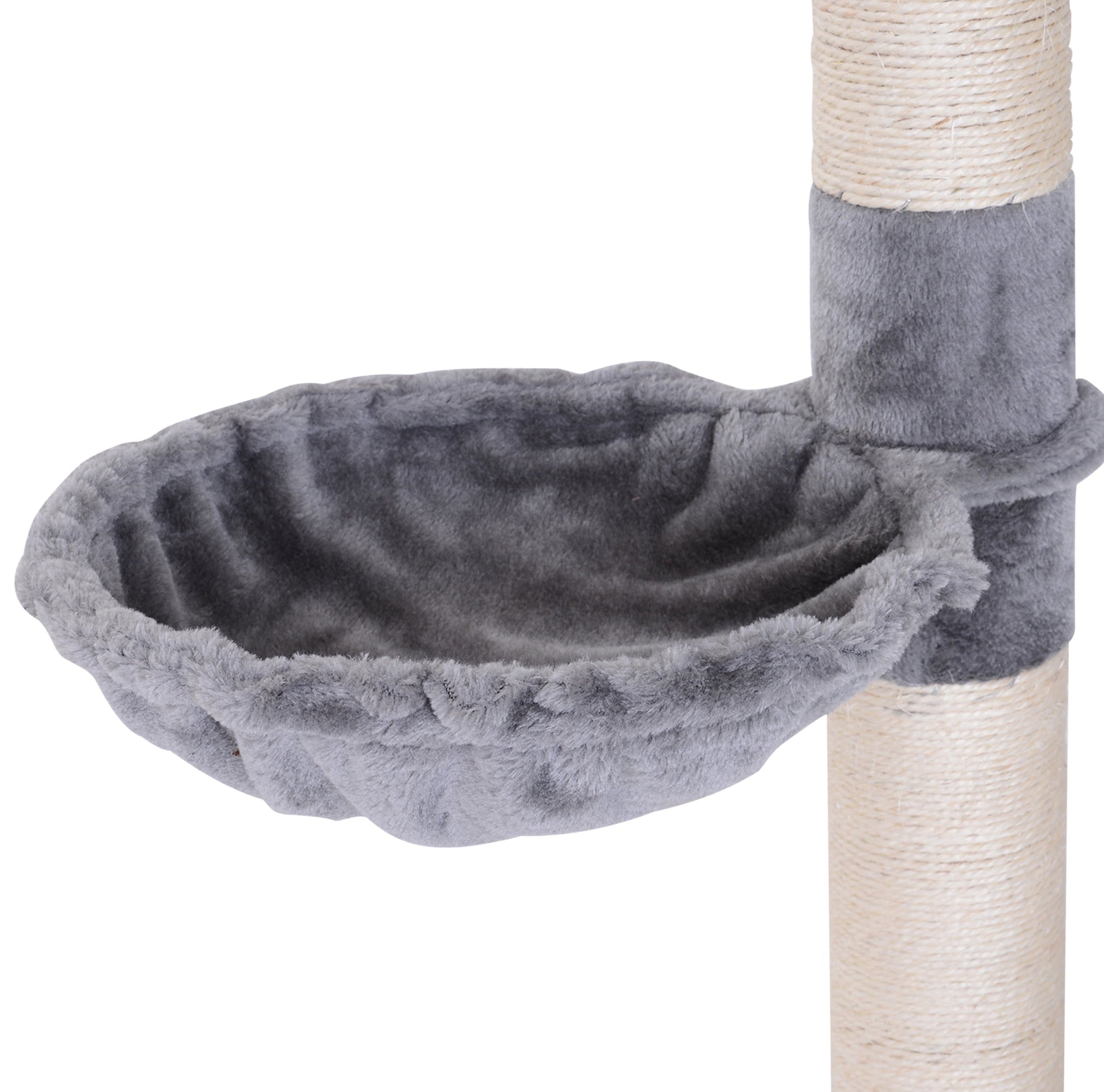 Pawhut Adjustable Height Floor To Ceiling Vertical Cat Tree, Gray and White, 9'