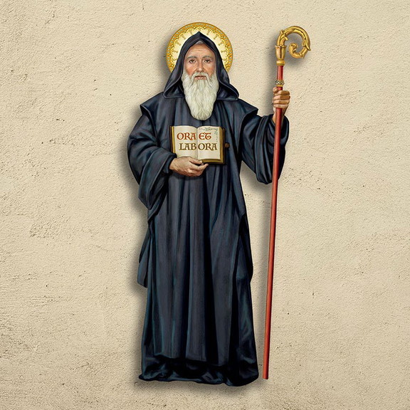 Gerffert L6613 Saint Benedict Wall Plaque With Saw...