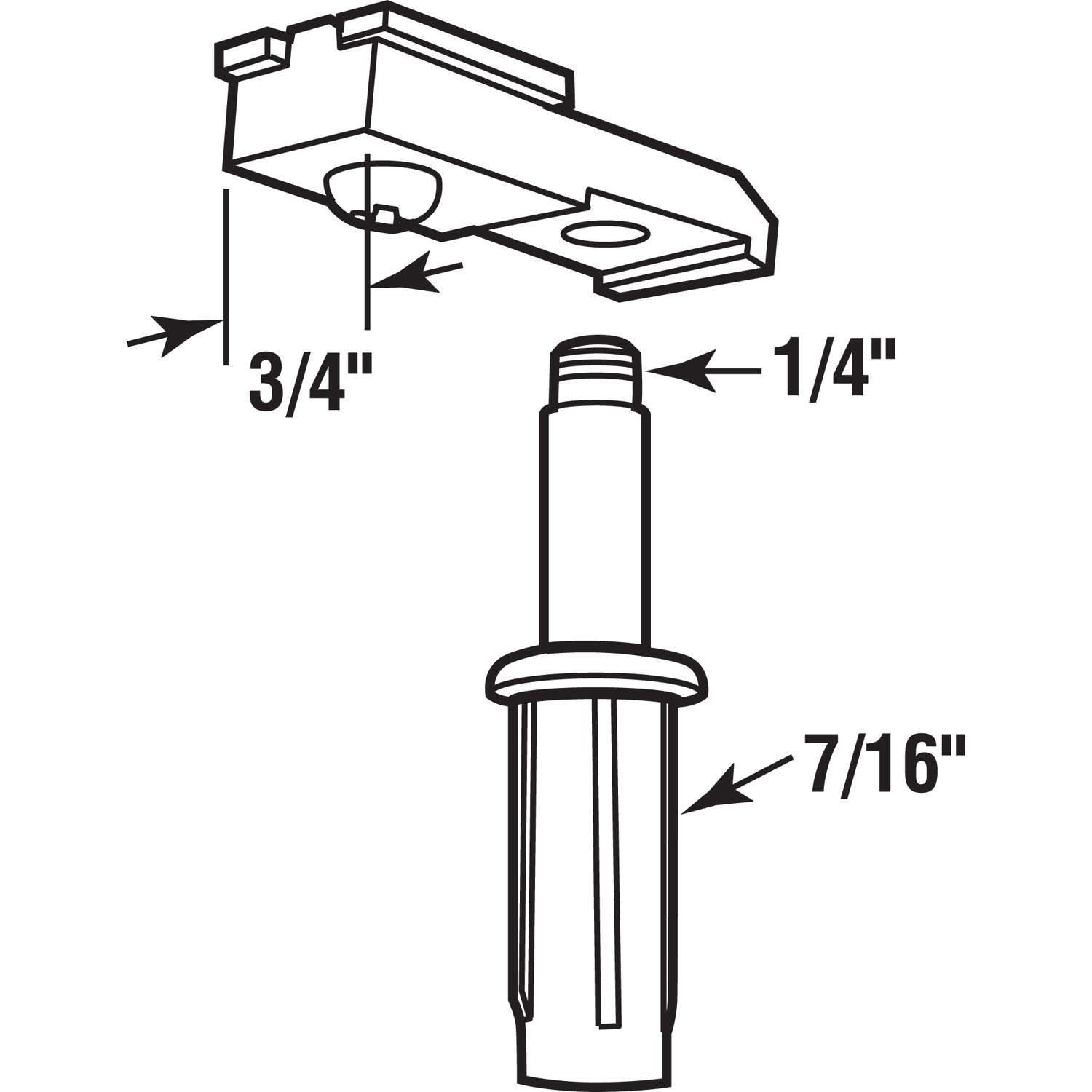 Prime-Line Matte White Nylon Pivot Set 1 pk