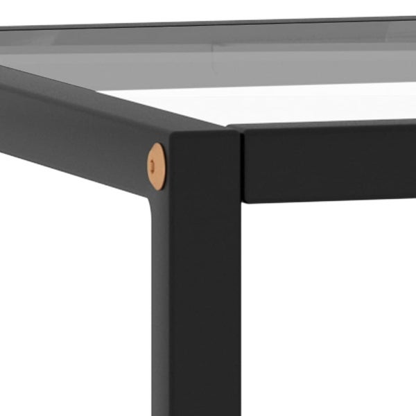 vidaXL Coffee Table Black with Tempered Glass 15.7