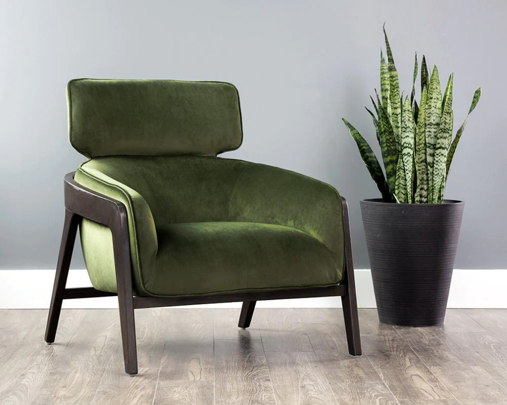 Leeto Lounge Chair   Moss Green   Midcentury   Armchairs And Accent Chairs   by Rustic Home Furniture Deco  Houzz