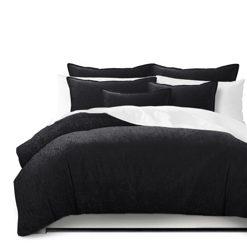 Juno Velvet Black Coverlet and Pillow Sham(s) Set