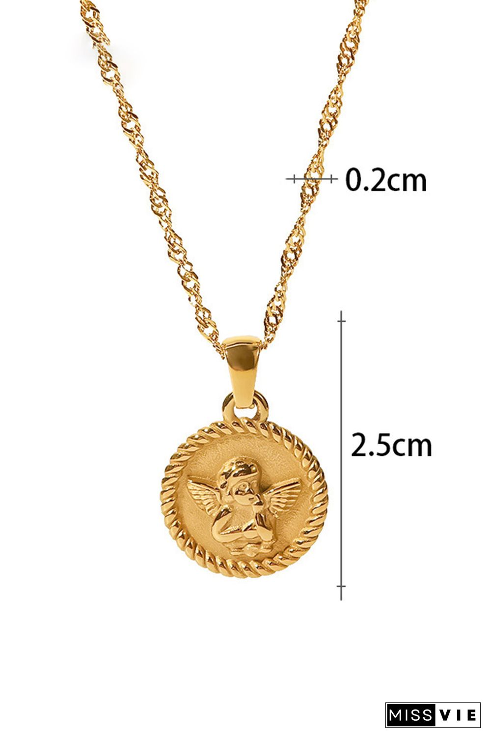 Gold Titanium Steel Necklace MOQ 5pcs