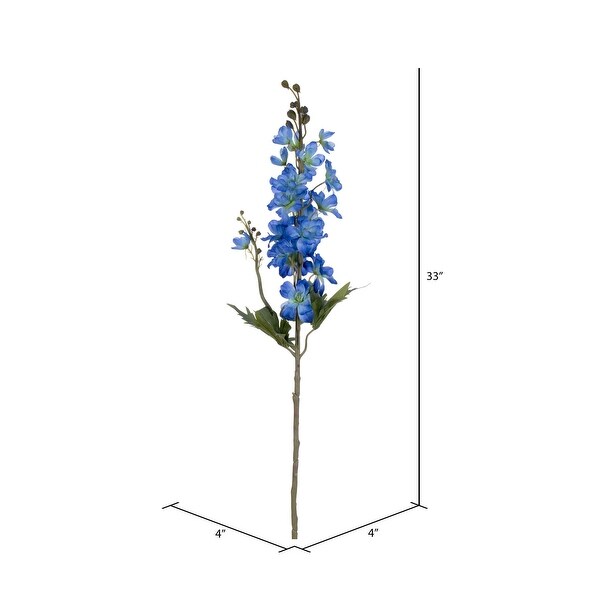 Vickerman 33 Artificial Blue Larkspur Spray. 3 Stems In A Bag.