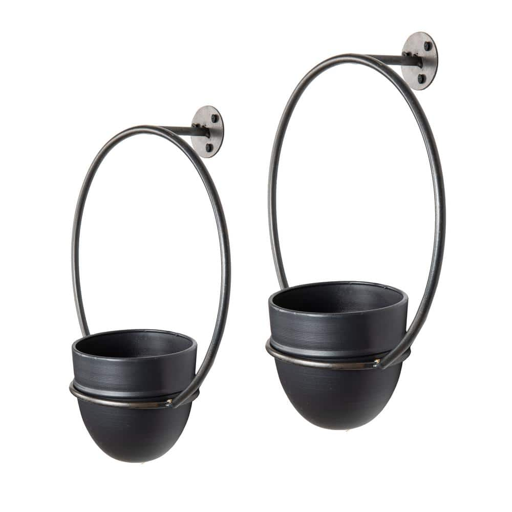 DANYA B Urban Green Metal Hanging Planter Set (2-Piece) FHB21506