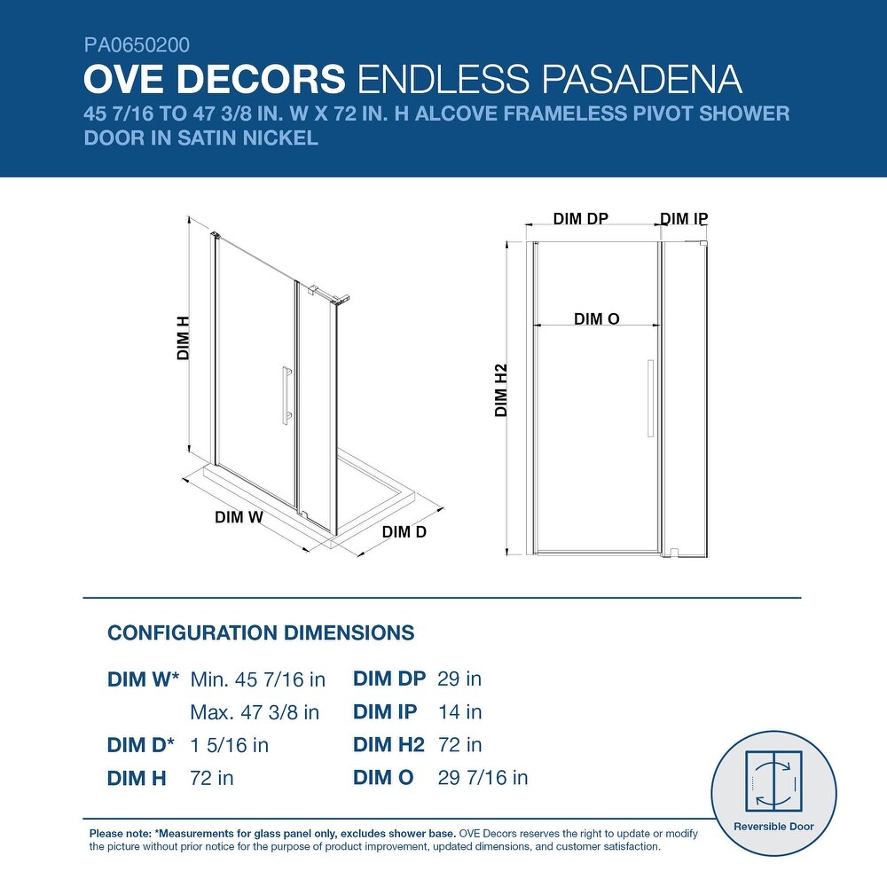 Endless Pasadena Alcove 45 7/16 to 47 3/8\