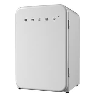 Husky 3.74 Cu. ft. 115-Can Retro Freestanding Compact Under-Counter Mini Fridge with Reversible Door without Freezer (White) OSFR006-WL