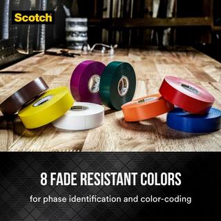 Scotch 34 in. x 66 ft. Vinyl Electrical Tape BlackRed and White (3-Pack) 6132-108286