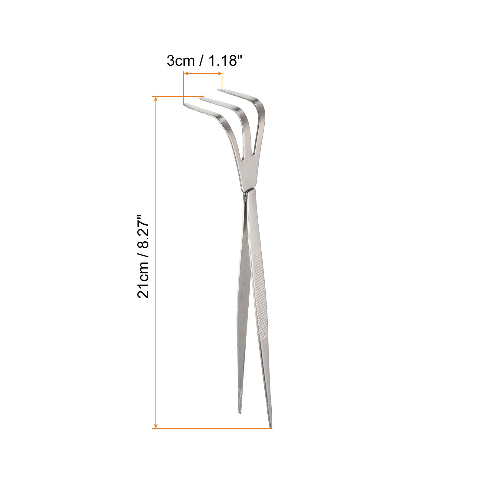 Uxcell Root Rake, Stainless Steel 3 Prong Hardened Loosening Soil Cultivator with Tweezers Silver