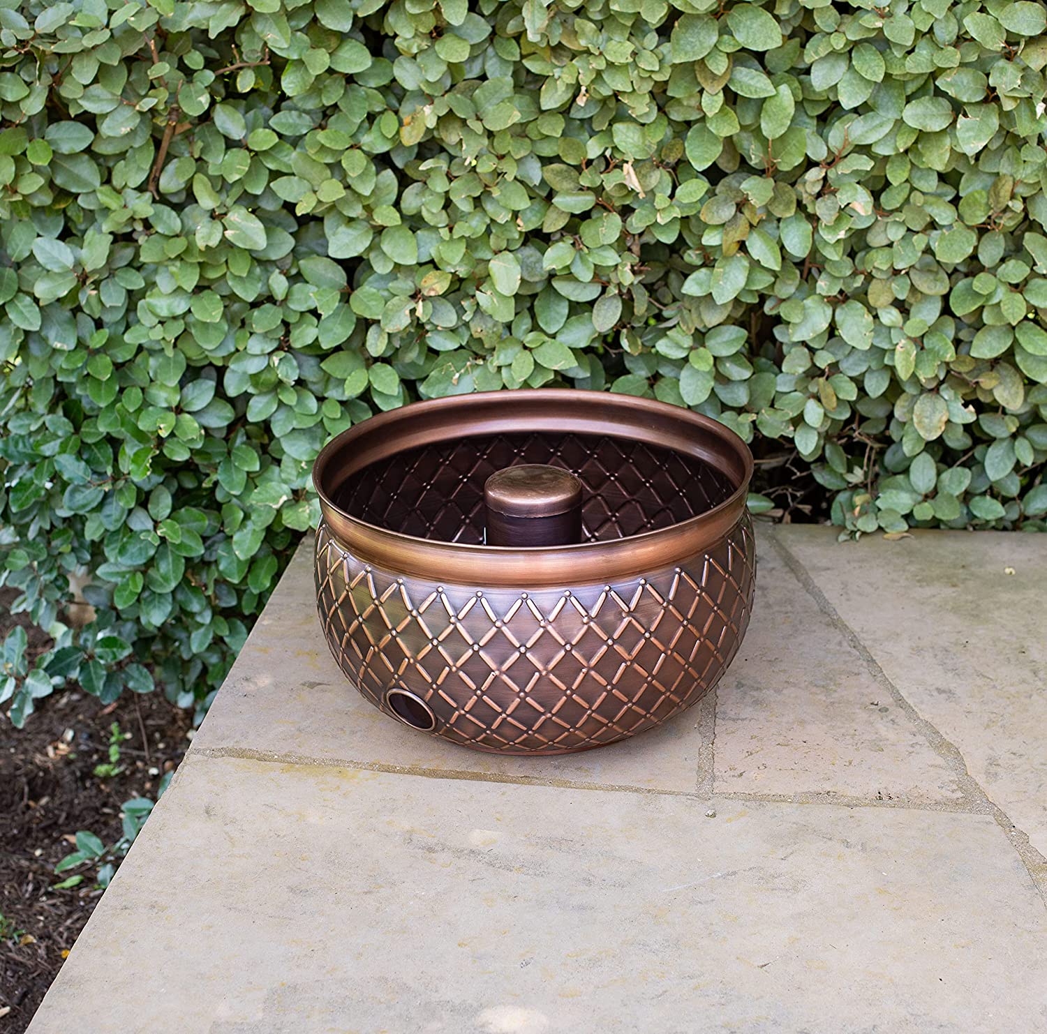 BirdRock Home Decorative Water Hose Pot - Copper - Drainage Hole - Group