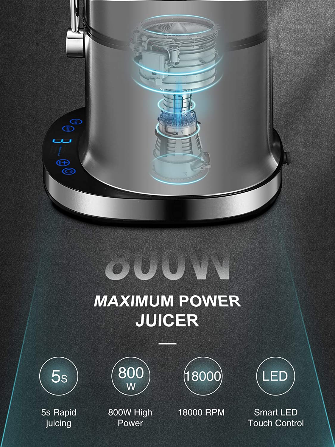 850W Juice Extractor with 5 Settings, Wide Mouth 3