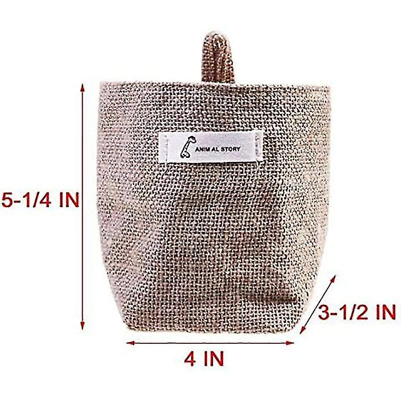 2 Pcs Mini Hanging Storage Bag Cotton Linen Small Storage Basket (dot Pattern) (d-b2)