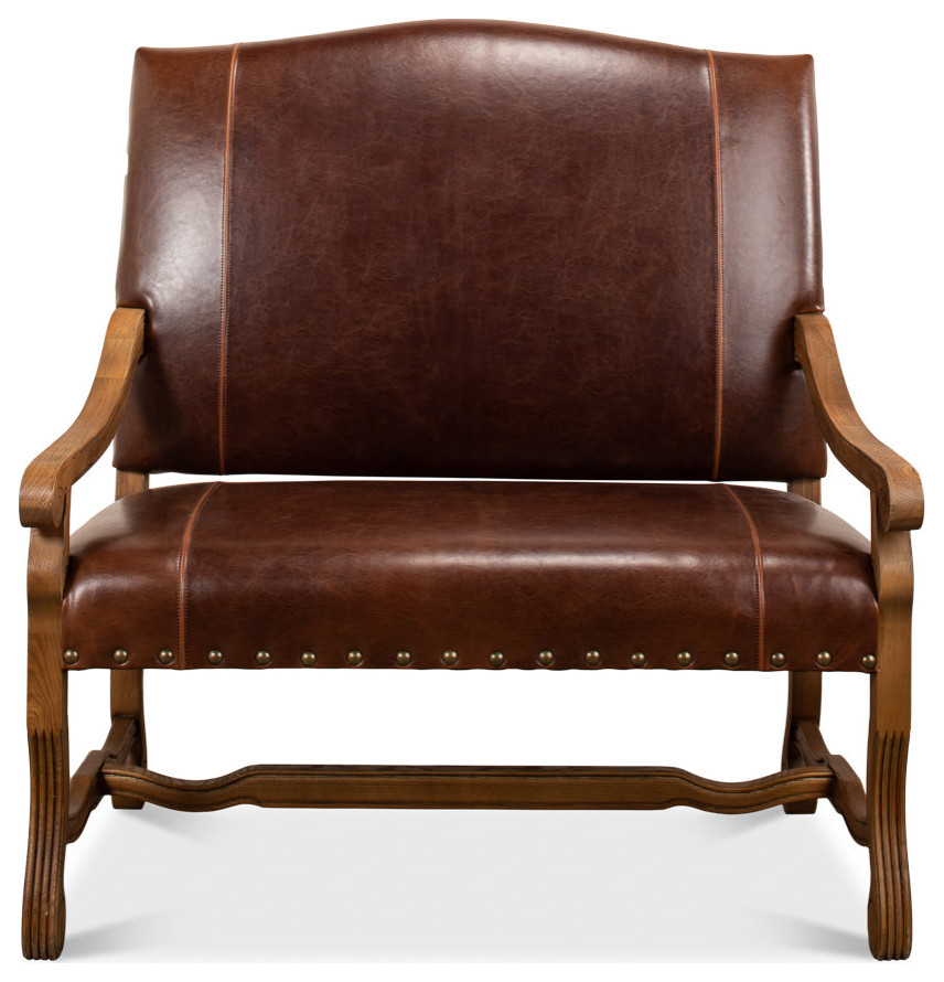 Italian Leather Settee   Traditional   Armchairs And Accent Chairs   by Sideboards and Things  Houzz