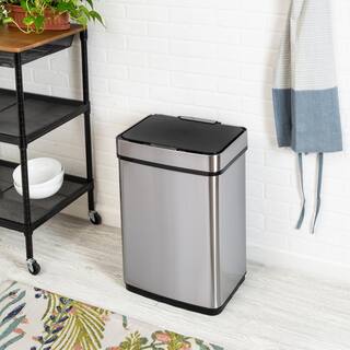 Honey-Can-Do 13 Gal. Stainless Steel Touchless Sensor Trash Can TRS-08414