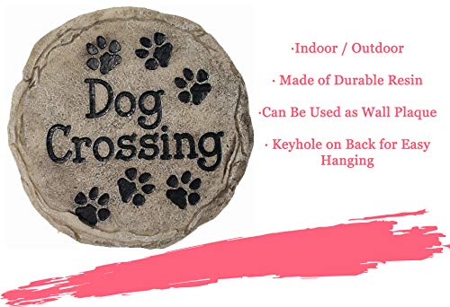 SPOONTIQUES 13341 9 STEPPING STONE  DOG CROSSING