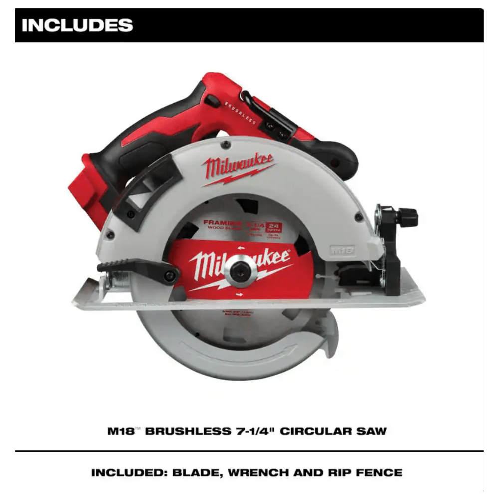 Milwaukee M18 18-Volt Lithium-Ion Brushless Cordless 7-1/4 in. Circular Saw， Tool-Only (2631-20)