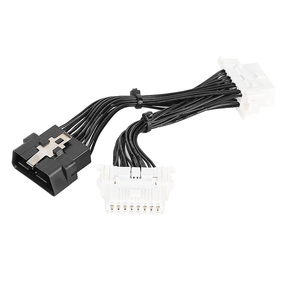 16pin 1 To 2 Obd2 Adapter Splitter Y Cable Extension Cord For Gps Car Driving Recorder