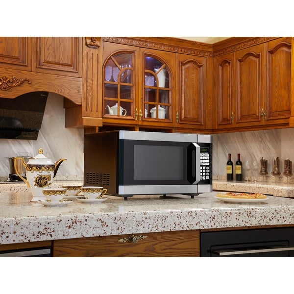 1.6 Cu. ft. Digital Microwave Oven， Stainless Steel