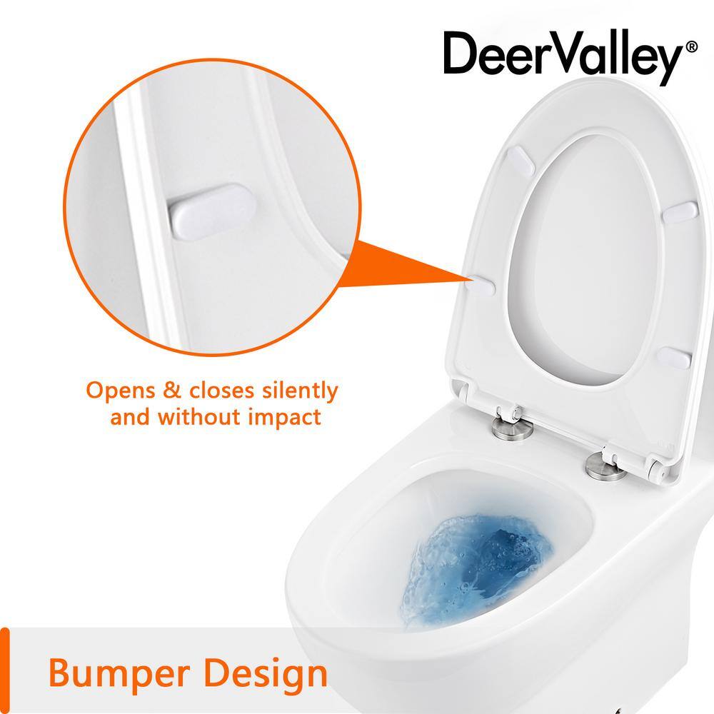 DEERVALLEY DeerValley Concord 12 in. Rough in Size 1-Piece 1.28 GPF Single Flush Elongated Toilet in White Seat Included DV-1F52626