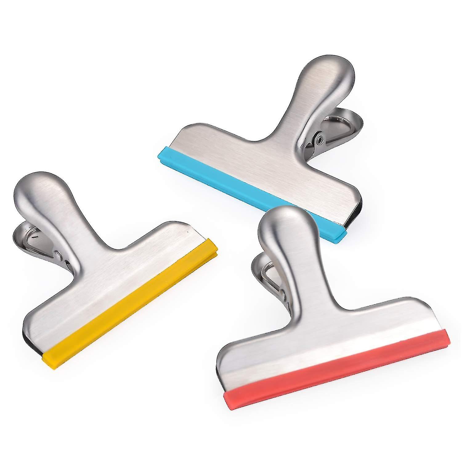 12pcs Chip Bag Clips Covered With Silicone No More Sharp Edges -with 3 Different Colors Perfect For