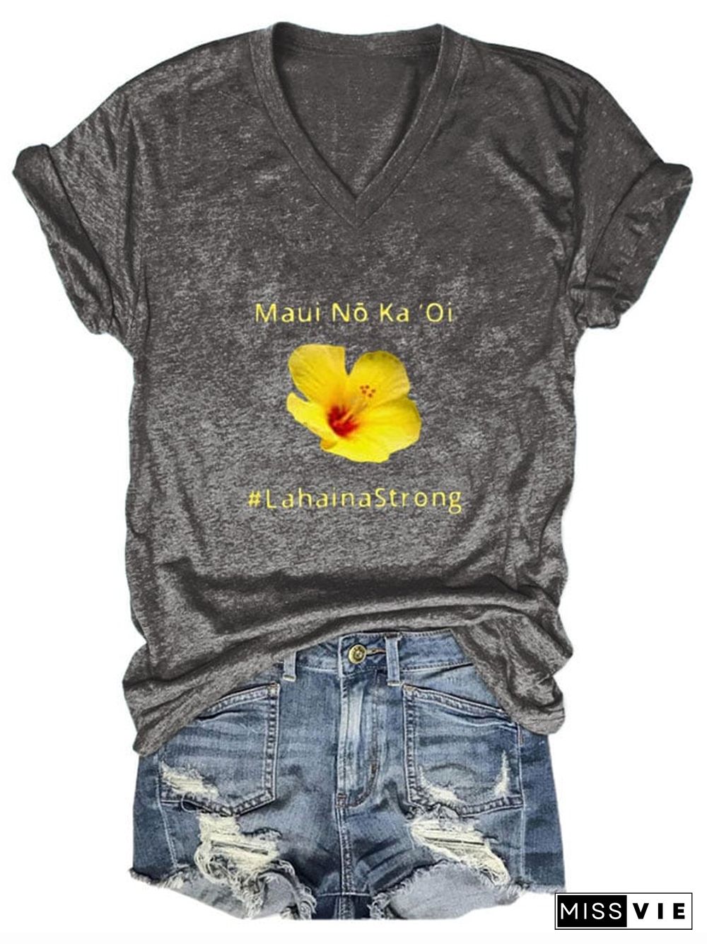 Women's Lahaina Strong V Neck T-Shirt