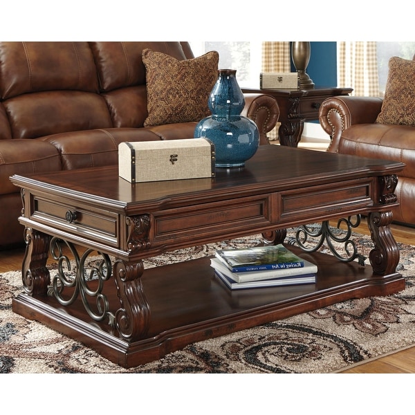 Alymere Rustic Brown Casual Lift Top Cocktail Table