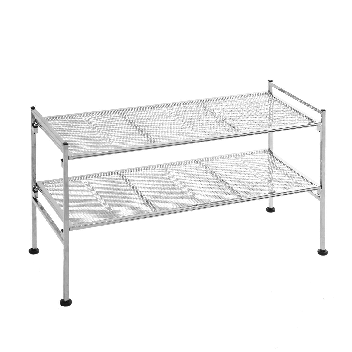 Seville Classics 2-Tier Steel Mesh Utility 9-Pair Shoe Rack， 26.25