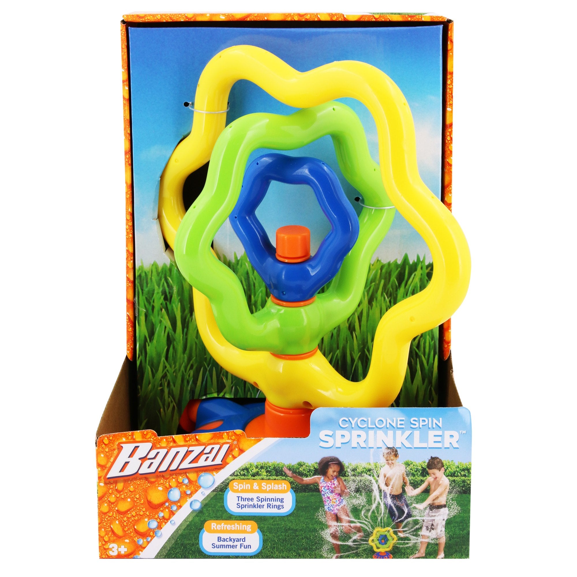 Banzai Cyclone Spin Sprinkler - Bachyard Summer Fun! (colors vary)