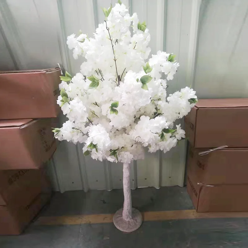 Indoor Romantic Wedding Supplies Decorations White Pink Cherry Blossom Tree Artificial For Sale