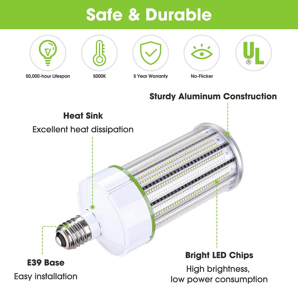 Yescom Warehouse LED Corn Bulb 120w E39 600W Equivalent UL Listed