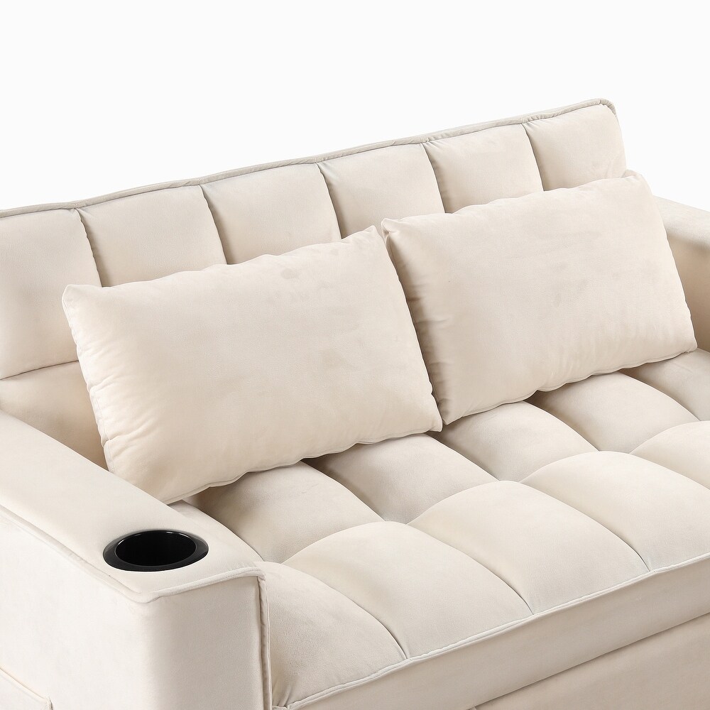 Sofa Bed with Cup Holder and USB Port