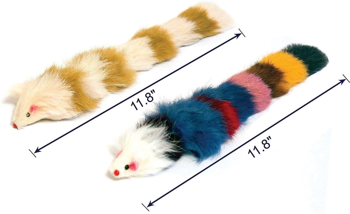 Iconic Pet Fur Weasel Squeaky Chaser Cat Toy